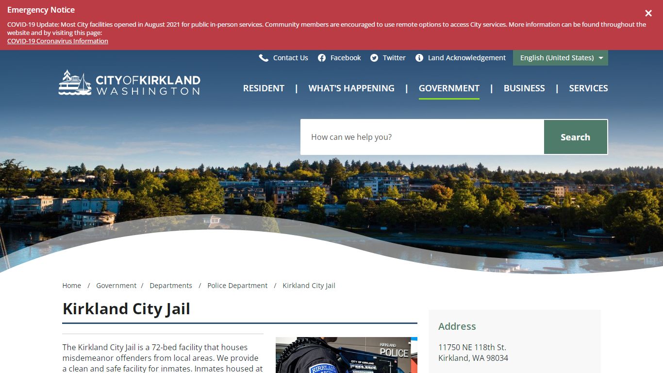 Kirkland City Jail – City of Kirkland - Kirkland, Washington